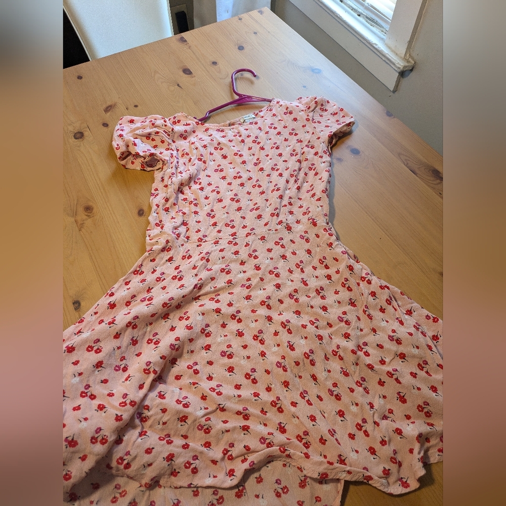 Forever 21 Red and Pink One Shoulder Sundress